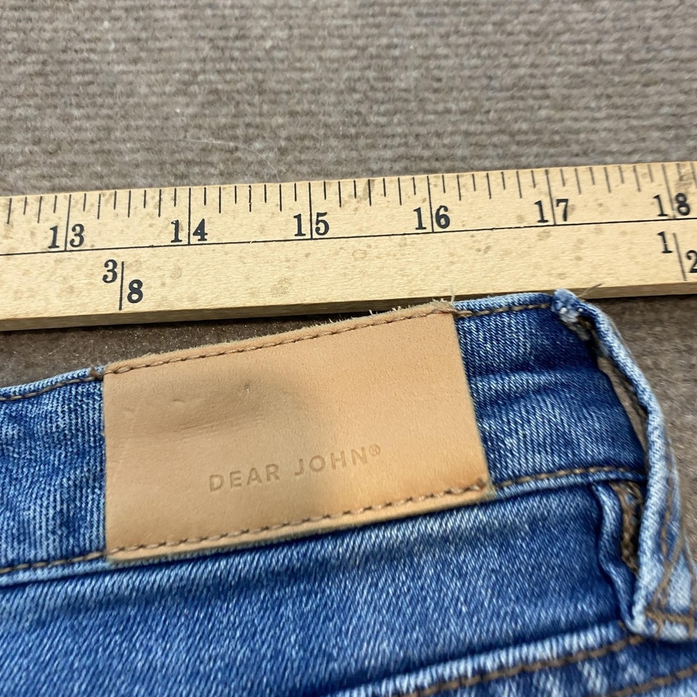 Dear‎ John Frankie Straight Jeans Womens 32 Blue High Rise Fringe Stretch Denim - Picture 8 of 14